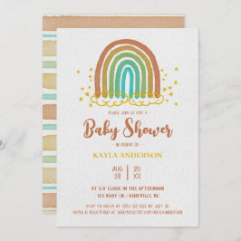 Rainbow Boho Waterverf Baby shower Kaart