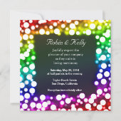 Rainbow Bokeh faire-part de mariage (Devant)