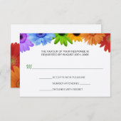 Rainbow Bouquet Wedding Response RSVP Kaartje (Voorkant / Achterkant)