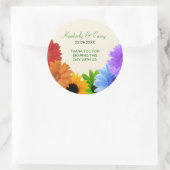 Rainbow Bouquet Wedding Ronde Sticker (Tas)