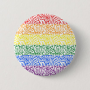 Rainbow Brain Gay Pride Button