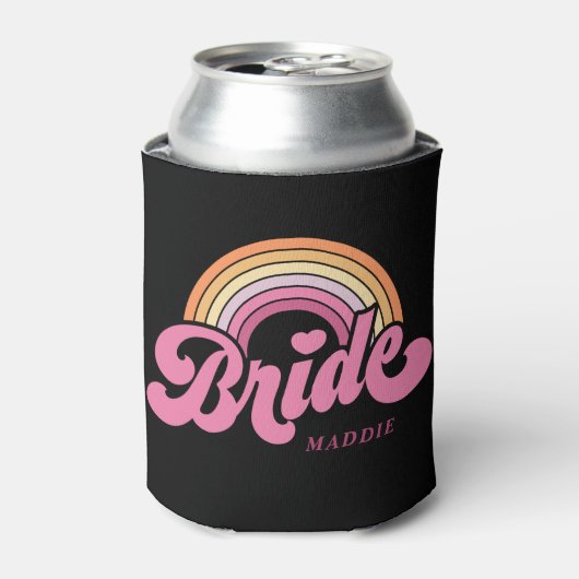 Rainbow Bride Retro Personalized Koelbox Blikjeskoeler (Blikje Voorkant)