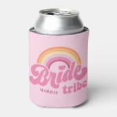 Rainbow Bride Tribe Retro, gepersonaliseerd Blikjeskoeler (Blikje Voorkant)
