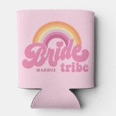 Rainbow Bride Tribe Retro, gepersonaliseerd Blikjeskoeler (Achterkant)