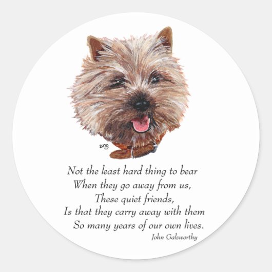 Rainbow Bridge Caïro Terrier Ronde Sticker (Voorkant)