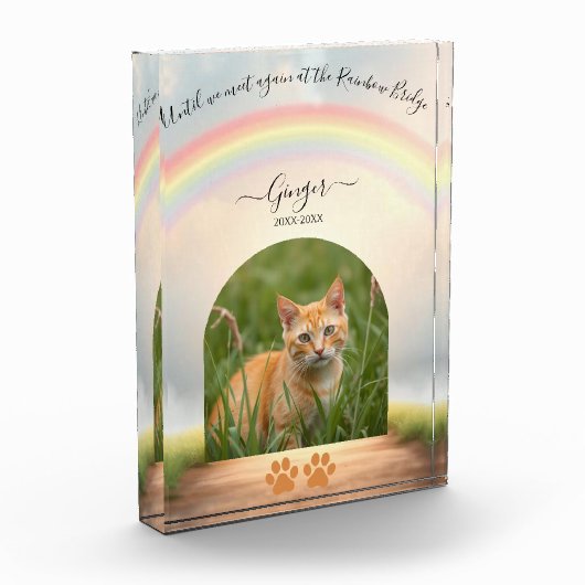 Rainbow Bridge-Custom Cat Memorial Fotoblokken (Links)