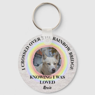 Rainbow Bridge Dog-gedenkteken, aangepaste foto en Sleutelhanger