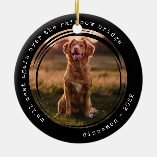 Rainbow Bridge Foto Pet Memorial Keramisch Ornament (Achterkant)