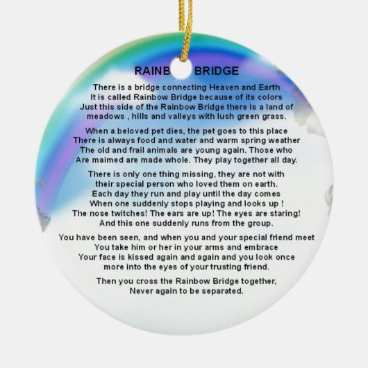 Rainbow Bridge-gedicht Keramisch Ornament (Voorkant)