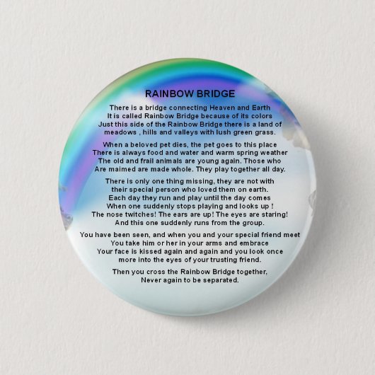 Rainbow Bridge-gedicht Ronde Button 5,7 Cm (Voorkant)