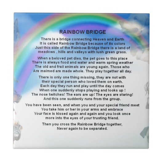 Rainbow Bridge-gedicht Tegeltje (Voorkant)
