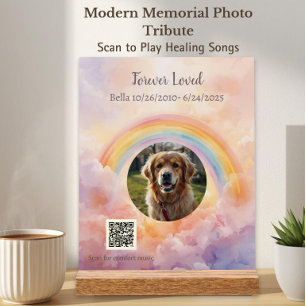 Rainbow Bridge Huisdier Foto Herdenking met Muziek Acryl Bord