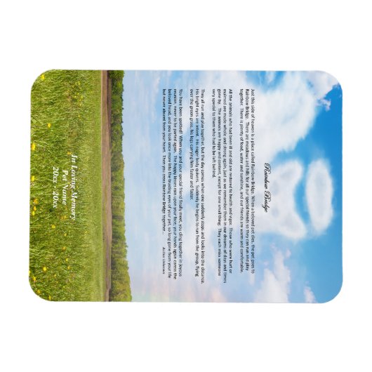 Rainbow Bridge MAL Chien Sympathy Magnet (Horizontal)