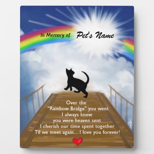Rainbow Bridge Memorial Poem for Cats Fotoplaat (Voorkant)