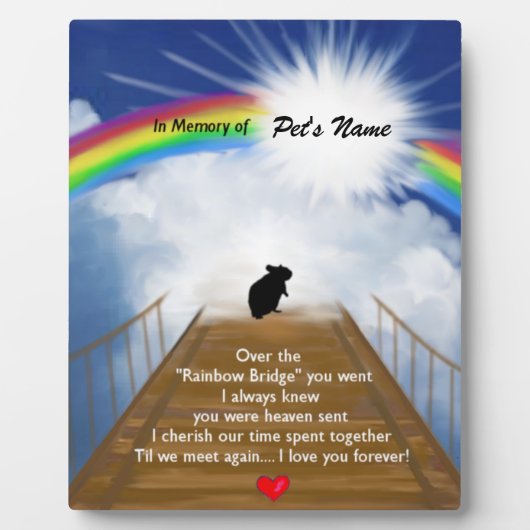 Rainbow Bridge Memorial Poem voor Hamsters Fotoplaat (Voorkant)