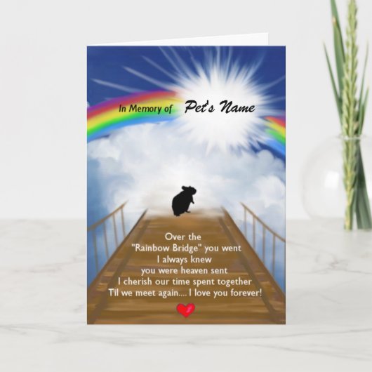 Rainbow Bridge Memorial Poem voor Hamsters Kaart (Voorkant)