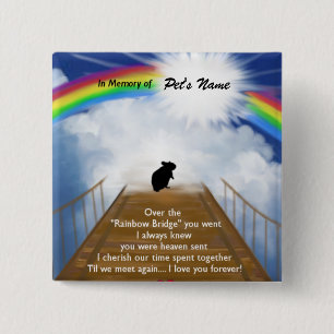 Rainbow Bridge Memorial Poem voor Hamsters Vierkante Button 5,1 Cm