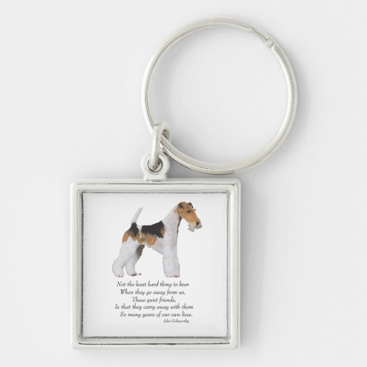 Rainbow Bridge met Wire Fox Terrier Sleutelhanger (Voorkant)
