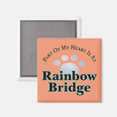 Rainbow Bridge Paw vierkante magneet (Voorkant / Achterkant)
