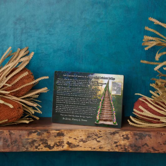 Rainbow Bridge Pet Herdenking Keepomwille Fotoplaat (Zijkant)