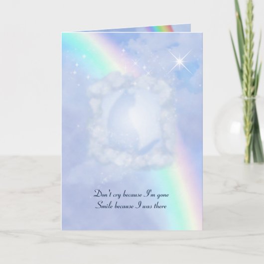 Rainbow Bridge Pet Loss met jouw tekst en foto Kaart (Voorkant)