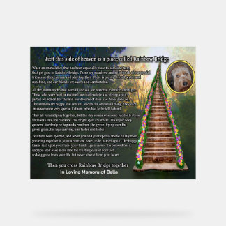  Rainbow Bridge Pet Memorial Acryl Bord
