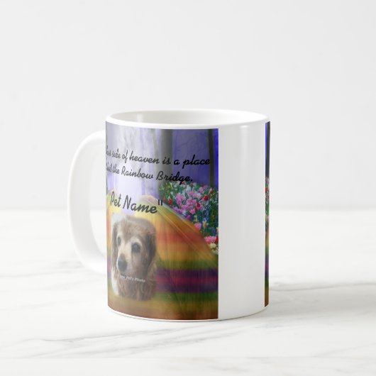 Rainbow Bridge Pet Memorial Memory Coffee Mug Cup (Devant gauche)