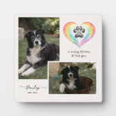 Rainbow Bridge Pet Memorial Photo Plaque (Devant)