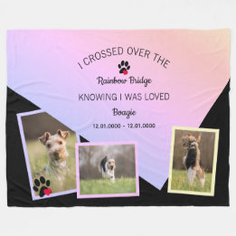 Rainbow Bridge Photo Pet Memorial Fleece Deken