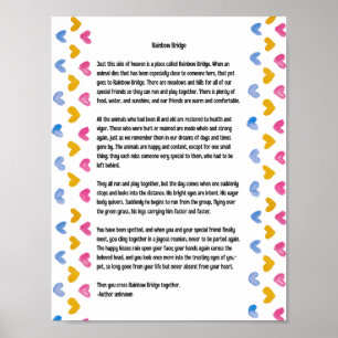 Rainbow Bridge Poem Heart-grens Poster