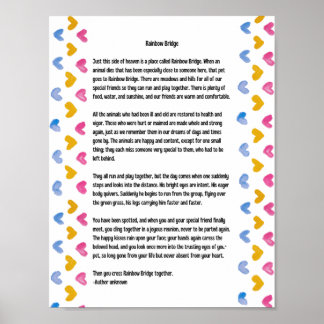 Rainbow Bridge Poem Heart-grens Poster