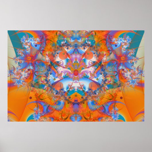 Rainbow Bridge Psychedelic Fractal Poster (Voorkant)