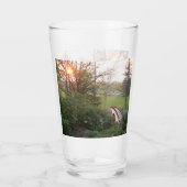 Rainbow Bridge Sunset at Grove City College Glas (Achterkant)