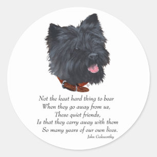 Rainbow Bridge van Black Cairn Terrier Ronde Sticker
