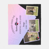 Rainbow Bridge Vold Over Pet Name Foto Fleece Deken (Voorkant)