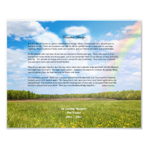 Rainbow Bridge VROUW Dog Sympathie Foto afdrukken Afdruk