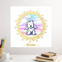 Rainbow bridge Westie Angel Folie Print