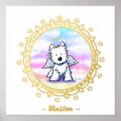 Rainbow bridge Westie Angel Folie Print (Voorkant)