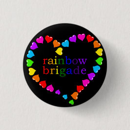 Rainbow Brigade donker Ronde Button 3,2 Cm