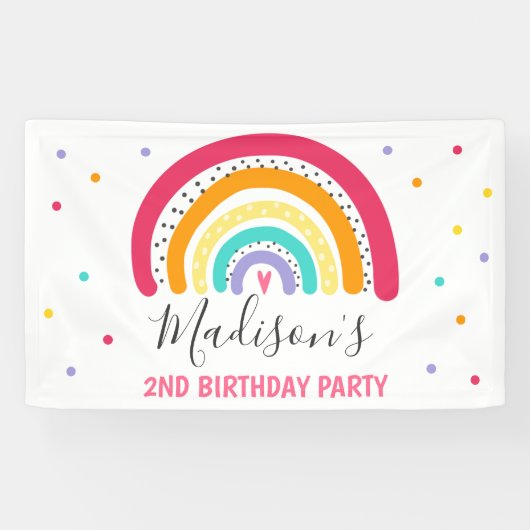 Rainbow Bright Birthday Party Spandoek (Horizontaal)