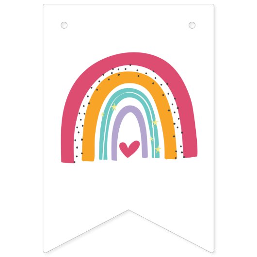 Rainbow Bright Birthday Party Vlaggetjes (Eerste vlag)