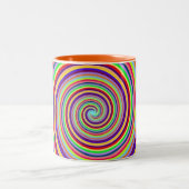 Rainbow bright psychedelic pop art snoep swirl tweekleurige koffiemok (Center)