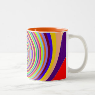 Rainbow bright psychedelic pop art snoep swirl tweekleurige koffiemok
