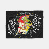 Rainbow Brite Kerstmis Merry And Brite slee Fleece Deken (Voorkant (Horizontaal))