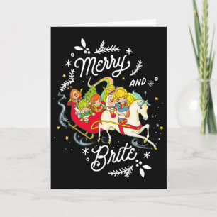 Rainbow Brite Kerstmis Merry And Brite slee Kaart