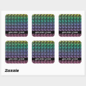Rainbow Broken Dishes Patchwork Quilt Patroon Vierkante Sticker (Vel)