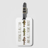 Rainbow Brown Brook Trout Fishing Quote Bagagelabel (Voorkant (verticaal))