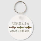Rainbow Brown Brook Trout Fishing Quote Sleutelhanger (Achterkant)