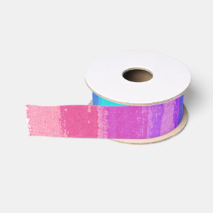 Rainbow Brushstrokes Artisan Kleurrijke Waterverve Grosgrain Lint