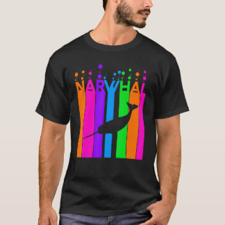 Rainbow-bubbeltje voor Narwhal Animal met Silhouet T-shirt